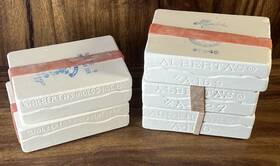 A-160 Albertas Molds Lot Of 5 Vintage Ceramic Mice Christmas Tree Ornaments 1970s