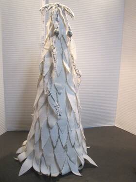 Allen & Roth 805780335164 Christmas Linen White Tree Tabletop Decoration And 16 Inches