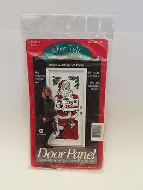 C120 Allied Plastics 077225120004 Vintage Holiday Santa Claus Merry Christmas 6 Ft Plastic Door Panel Usa