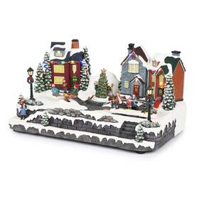 Wcc226mc Alpine Corporation 9 Tall Indoor Animated Children Playing In Christmas Villa
