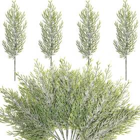 Alpurple 766157512352 30 Pcs Christmas Snow Frosted Pine Branches- 13.5 Inch Snowy Artificial