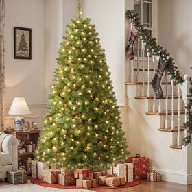Alupssuc 977666475340 6.5ft Pre-lit Premium Artificial Hinged Christmas Tree With Warm White