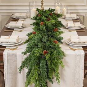 Alupssuc 977666476651 2pcs 6ft Christmas Garland Cedar -realistic Greenery Cypress Pine Ga