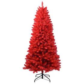Ama Pear 313099145119 6 Ft. Red Christmas Tree Decoration With 456 Tips Hinged Branches For