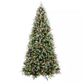 2850 Ama Pear 445013566502 8 Ft. Christmas Tree With 600 Warm White Led Lights Snow-tipped Branches