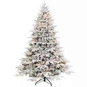 Ama Pear 445057396363 7.5 Ft. Pre-lit Flocked Artificial Christmas Tree With 650 Warm White Incandesce