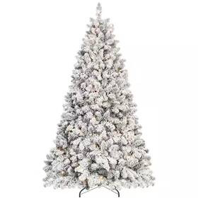 Ama Pear 726084569669 4 Ft. Flocked Christmas Tree With 150 Ul Lights 21 Pine Cones 366 Tips Metal