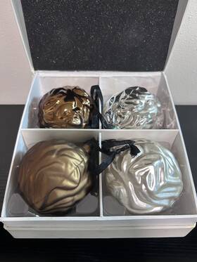 119316 Aman Set Of 4 Boconcept Christmas Glass Ornaments