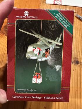 American Greetings 018100659899 Santa Army Helicopter Ornament 2000 Ftchristmas Care Packageft