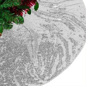Amzlokae 257972882031 Silver Tree Skirt Sequin 48 Inch Christmas Hallo
