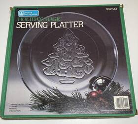 Anchor Hocking 100/633 Servingware Holiday Magic Serving Platter 12 Inch Christmas Tree Box