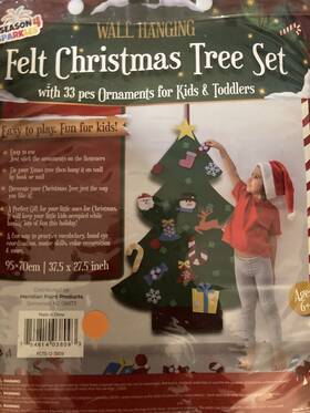 And Tobehigher 754814038093 Meridian Felt Christmas Tree - 3.6 Ft 3d Diy Set For Kids With 33 Pieces Of Or
