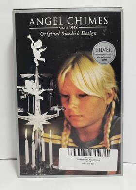 9011n Angel Chimes Original Spinning Swedish Christmas Silver No Candles Used Clean