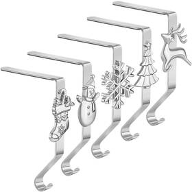 Sa50rd94 Angel Sar 5-pieces Metal Christmas Stocking Holders Mantel Hooks Clips