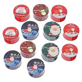 Angoily 031477106524 12pcs Christmas Cookie Tins With Lids For Gift Giving Holid
