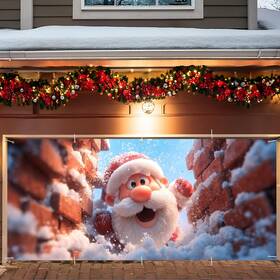 Af03 Anna Queen Santa Claus Christmas Garage Door Banner 7x16ft Holiday Decoration For Garag