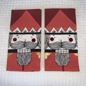 0001744399 Anthropologie 2 Nutcracker Dish Cloths Designed By Kristina Saywell Christmas
