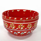 Anthropologie Orkney Red Soup Cereal Bowl Snowflake Nordic Scotland
