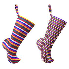 Antique Alive 662425120048 Korean Style Christmas Stocking Socks 2 Pack Colorful Stripes Xmas Stockings