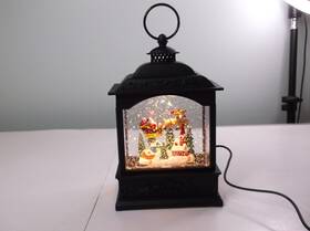 Deer-1 Aomil Christmas Snow Globes Lantern With Music And Timer - Usb/battery Operated Led