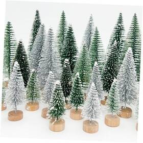 Aou01 Aouetnay Direct 30 Pcs Mini Christmas Trees Bottle Brush Miniature Pine Tree