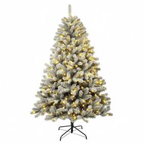 Ws-g-cl-300 Aovotreena 6ft Snow Flocked Christmas Tree With 300 Lights 840 Tips For Holiday Decor