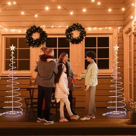 11lst002-6fb-rgby5p Apluschoice Aplus 6ft Led Spiral Tree Light Outdoor Xmas Decor Battery Multi-color 5pack