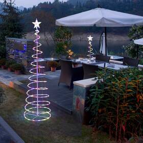 11lst003-346usb-rgby Apluschoice Aplus 3pack Led Christmas Spiral Light 3/4/6ft Usb Powered Decor Multi-color