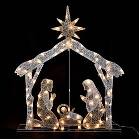 A-60-001-030-xma Apluschoice Aplus 4.5ft Lighted Holy Family Led Nativity Scene Outdoor Christmas Decoration