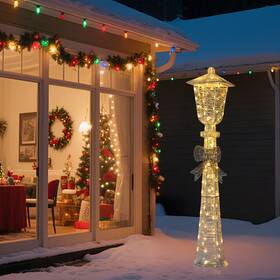 D60xma030-l1-15 Apluschoice 5ft Christmas Lighted Lamp Post Bowknot For Indoor Outdoor Decor