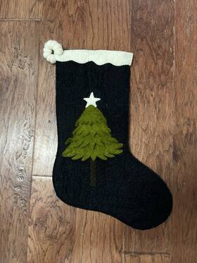 105217 Arcadia Home Hand Felted Wool Christmas Tree Stocking