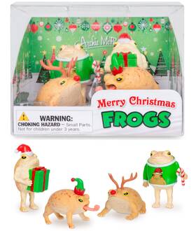 Archie Mcphee 739048131482 4pk Funny Christmas Holiday Frogs Figurines Hilarious Gag