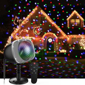 Argigu 765133539772 Christmas Projector Lights Outdoor 15 Colors Rotating Falling Snow Projection
