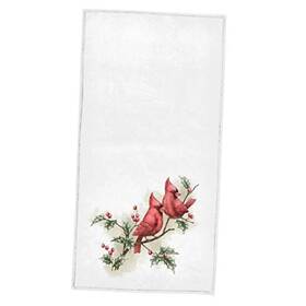 Armanity 884406973232 Cardinals Red Bird Holly Berry Branches Snow Hand Towels 16x30 In Christmas