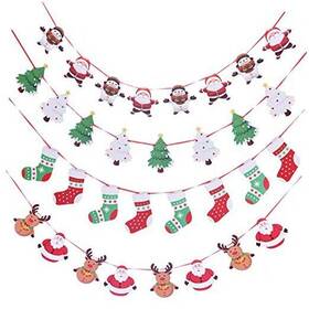 Artfen-051 Artfen 671423886672 Christmas Banners Flags Hanging Bunting Garland 4 Pcs Paper Door