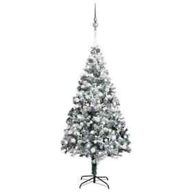 3077675 Artificial Christmas Tree With Leds&ball Set Black 59.1inch Pvc