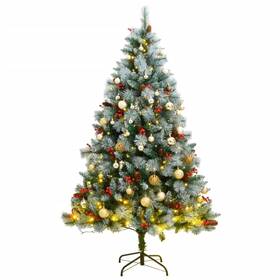 Artificial Hinged Christmas Tree 721012279766 300 Leds And Ball Set 94.5 Inch