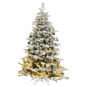 Artificial Hinged Christmas Tree 721012282223 300 Leds And Ball Set 82.7 Inch