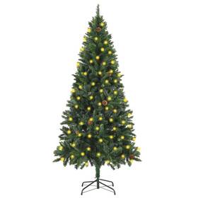 Artificial Pre-lit Christmas Tree Pine Cones Green 720286498316 With 70.9 Inch