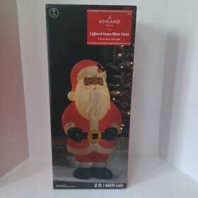 Ashland 191245848110 Santa Blow Mold 24 Inch Christmas Light Up Decor Outdoor New In Box