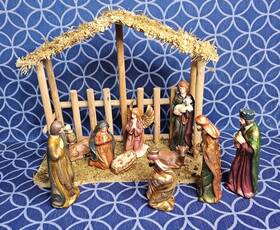Ashland 191518001075 Christmas Classic Ceramic Nativity Set 11 Pieces Mary Joseph Jesus