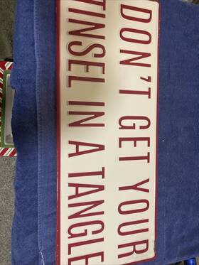 Ashland 191518305074 Donftt Get Your Tinsel In A Tangle Metal Wall Christmas Decor Sign 24 Inch