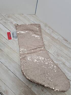 Ashland 191518423167 Gold Pink Frosted Forest Sequin Christmas Stocking Champange Sequins 17 Inch New