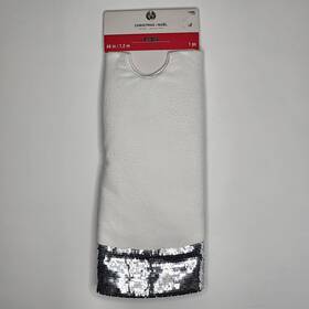 Ashland 191518704693 48 Inch White Christmas Tree Skirt Whit Silver Sequins New Read