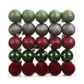 Ashland 195158213638 Nib Christmas Glittered Ornaments 2.2 Inch 50 Pieces Shatterproof