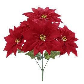 Ashland 195158228380 Deluxe Poinsettia Floral Red 5 Velvety 22 Long Christmas Decor