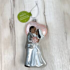 Ashland 195158234831 6 Inch Glass Tree Ornament Our 1st First Christmas African American Nwt New