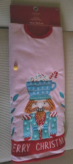 Ashland 195158237757 New Tree Skirt Pink Christmas Nutracker 48 In