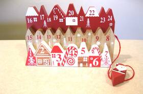 Ashland 195158523591 Wooden Advent Calendar Tabletop Santa Christmas Peppermint Lane 2021