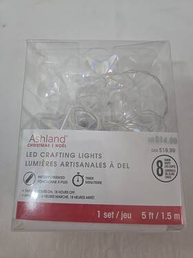 Ashland 195158571493 Christmas Led Crafting Battery Operated String Light Set 8 Clear Star Lights